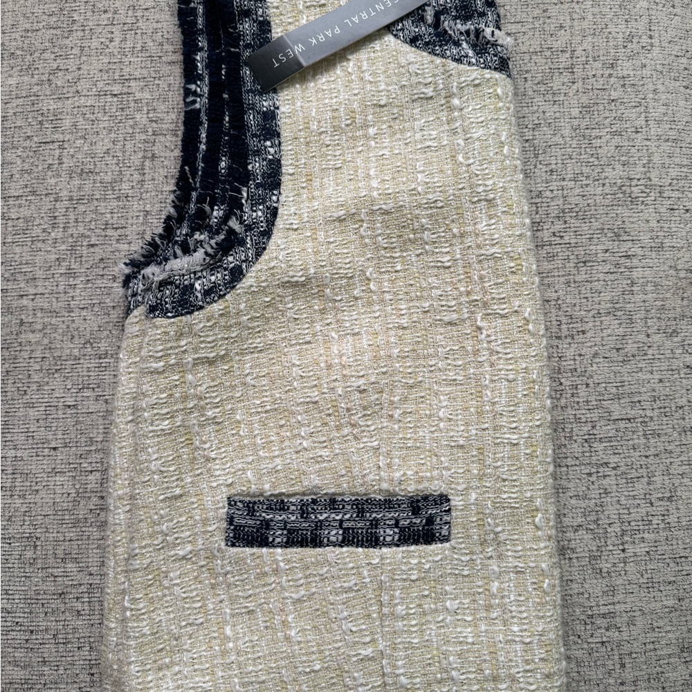 Central Park West Yellow and Blue Tweed Tank Top - Picture 5 of 5